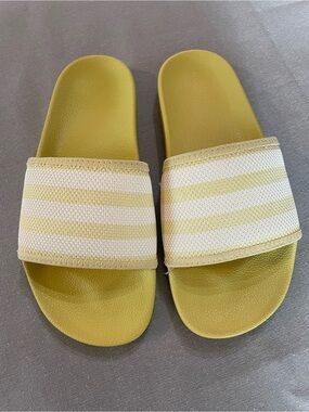 adidas Yellow and White Adilette Slide Sandals